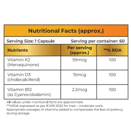 Gen-Arc Vitamin D3, B12 & K2 Capsules - thumbnail 5